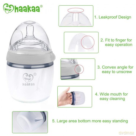 Haakaa - Generation 3 Breast Pump and Baby Bottle Top Set - 160 ml