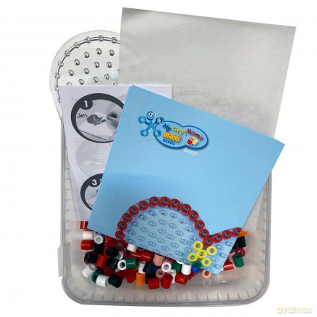 Hama - maxi beads Christmas 600pcs + plate 8206 in bucket (388749)