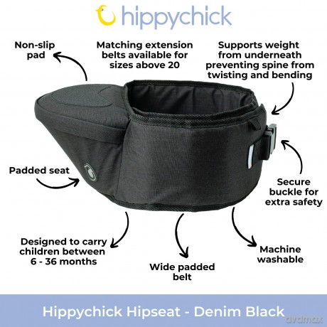 Hippychick - Hipseat Denim Black