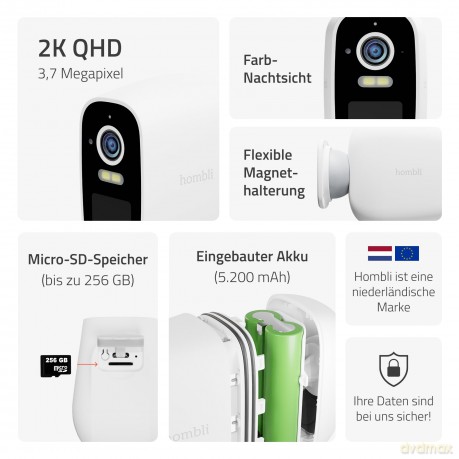 Hombli - Smart Battery Cam, White