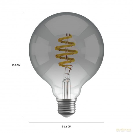 Hombli - Smart Bulb G95 CCT Filament (E27) - Smokey