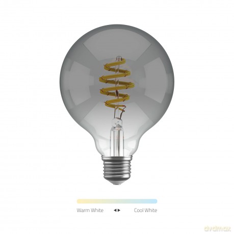 Hombli - Smart Bulb G95 CCT Filament (E27) - Smokey