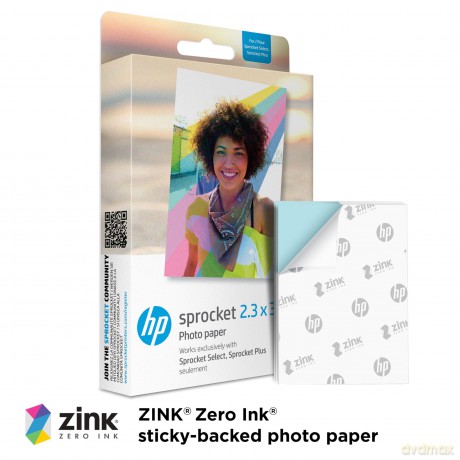 HP - Zink Paper For Sprocket Select 50 Pack 2,3x3,4