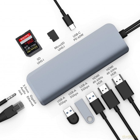 Hyper - HyperDrive Dual HDMI 10-i-1 USB-C Hub