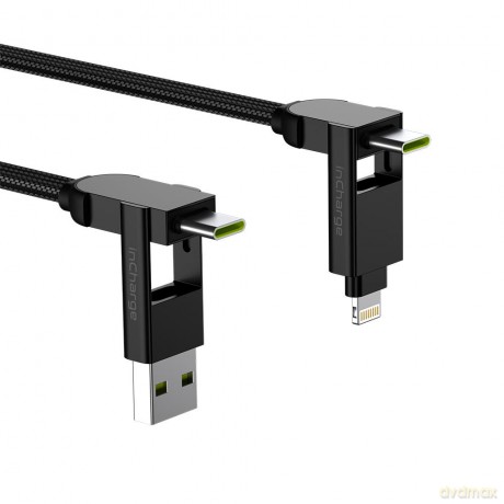 Kabel do ładowania i transmisji danych InCharge X MAX Lava Black 1,5m