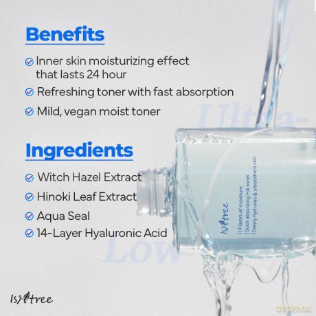 Isntree - Ultra Low Molecular Hyaluronic Acid Toner - 300 ml