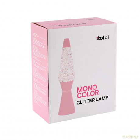 iTotal - Spaceship Glitter Lamp - Pastel Pink - 40 cm