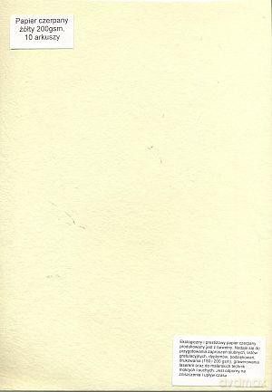 Papier Czerpany A4 P_561 200gsm Żółty [SZKOŁA]