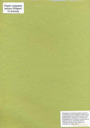 Papier Czerpany A4 P_563 200gsm Zielony [SZKOŁA]