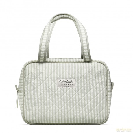 Karen - Large toilet bag with handle - Green/White - Large
