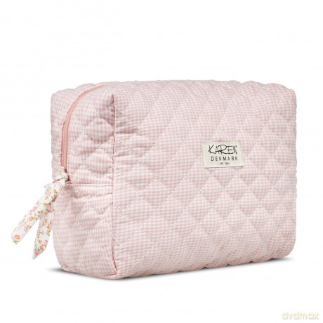 Karen - Large toiletry bag - Pink-checkered quilt