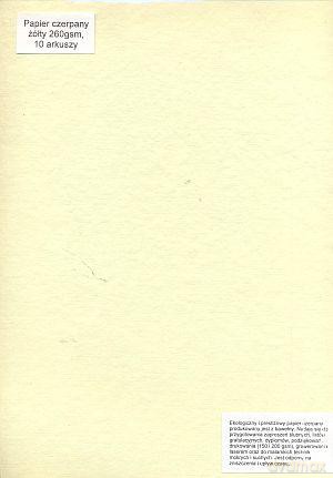 Papier Czerpany A4 P_611 260gsm Żółty [SZKOŁA]