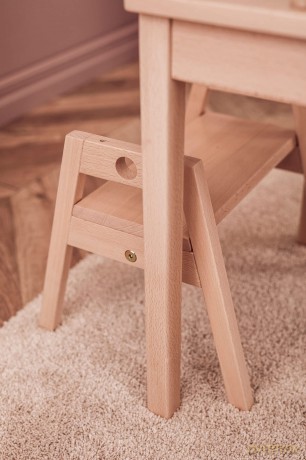 Kids Concept - Adjustable Stool SAGA Blonde - Natur - 30x30x32 cm