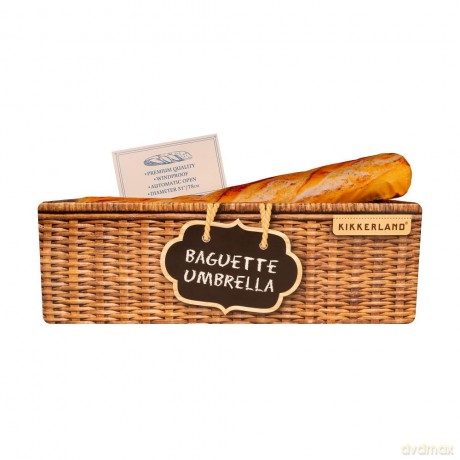Kikkerland - Baguette Umbrella - Tan - 5.75 cm x 30.5 cm closed, 34 x 18.5 x 17 cm opened