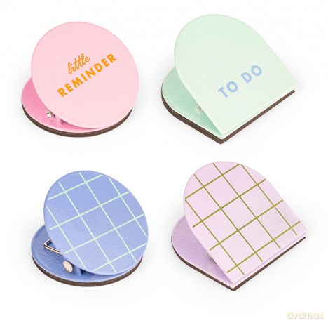 Kikkerland - Inkerie Magnetic Clips - Set of 4 - 4 cm x 4 cm x 2.75 cm