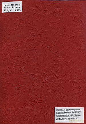 Papier Czerpany A4 P_622 260gsm Czerwony Tłoczony [SZKOŁA]