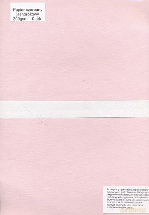 Papier Czerpany A4 P_632 200gsm Jasnoróżowy [SZKOŁA]