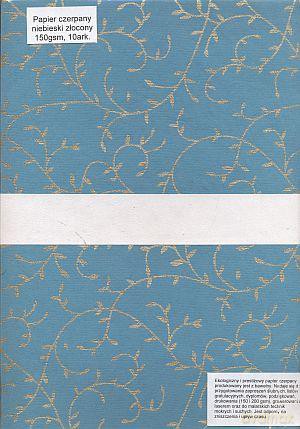 Papier Czerpany A4 P_633 150gsm Niebieski Złocony [SZKOŁA]