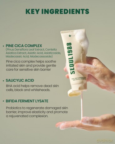 KSECRET - SEOUL 1988 Cleansing Foam - Pine Cica 1% + Probiotics - 150 ml