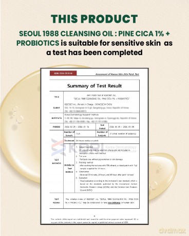 KSECRET - SEOUL 1988 Cleansing Oil - Pine Cica 1% + Probiotics - 200 ml