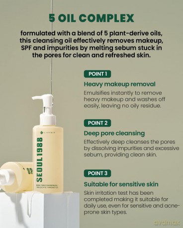 KSECRET - SEOUL 1988 Cleansing Oil - Pine Cica 1% + Probiotics - 200 ml