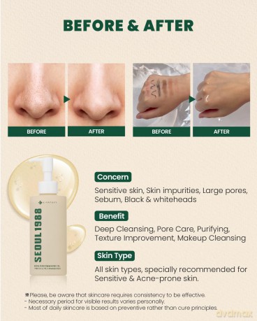 KSECRET - SEOUL 1988 Cleansing Oil - Pine Cica 1% + Probiotics - 200 ml