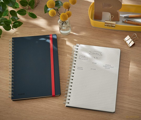 Leitz - Cosy Notebook Spiral Ridge Large Grey - Ruled
