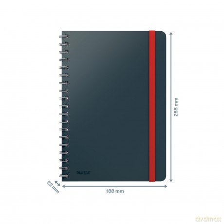 Leitz - Cosy Notebook Spiral Ridge Large Grey - Ruled