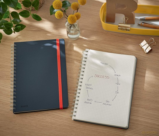 Leitz - Cosy Notebook Spiral Ridge Large Grey - Squared