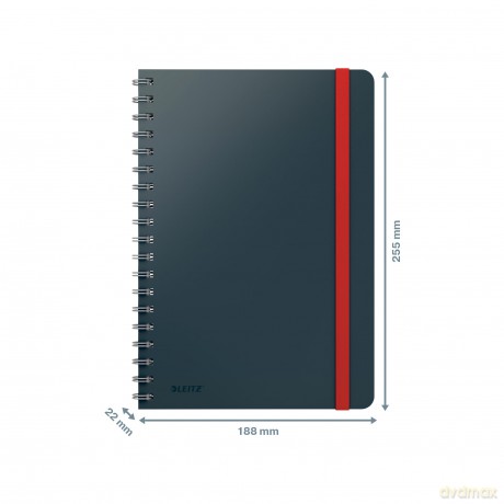 Leitz - Cosy Notebook Spiral Ridge Large Grey - Squared