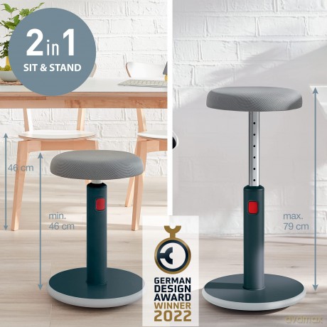Leitz - Ergo Cozy Active sit-stand balance chair - Grey