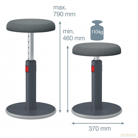 Leitz - Ergo Cozy Active sit-stand balance chair - Grey