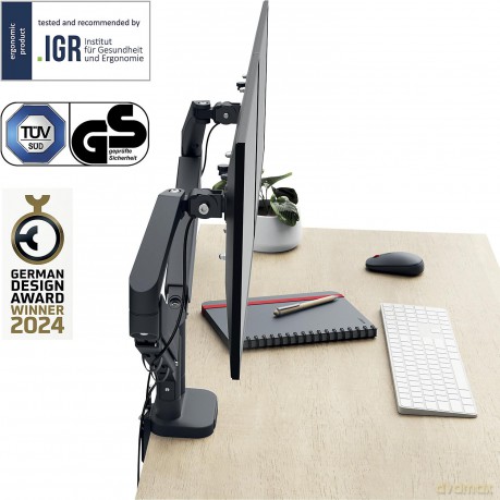 Leitz - Ergo Monitor arm space-saving dual - Dark grey