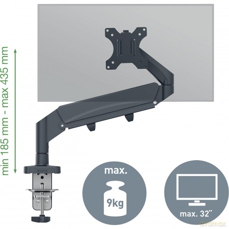 Leitz - Ergo Monitor arm space-saving single - Dark grey