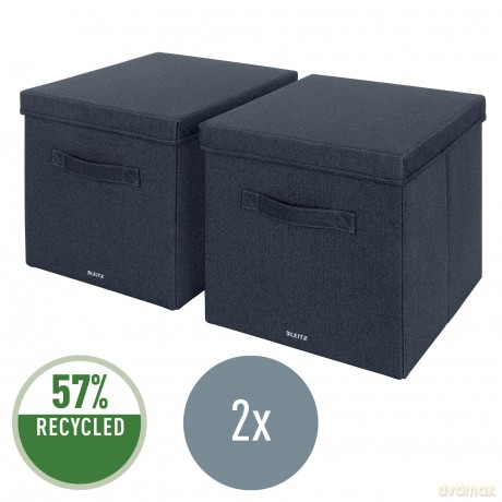 Leitz - Fabric Storage Box 2 Pieces - Grey