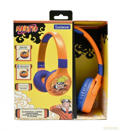 Lexibook - 2 in 1 foldable Naruto Design Headphones (HPBT010NA)