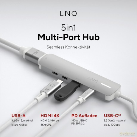 LINQ - 5in1 PRO 140W USB-C Multiport Hub