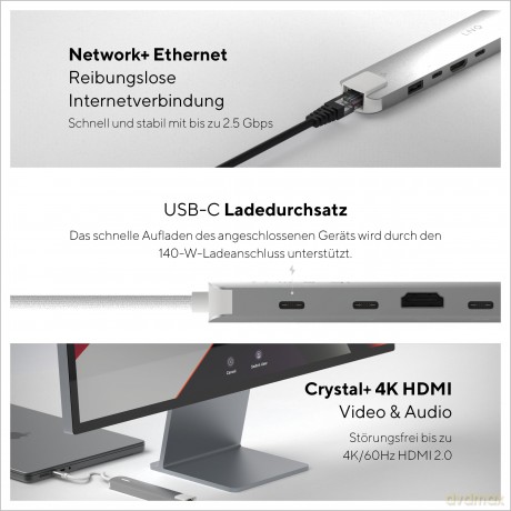 LINQ - 6in1 PRO 140W USB-C Multiport Hub
