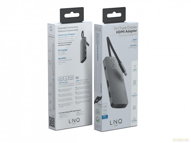 LINQ - 7in1 USB-C HDMI Adapter Triple Display MST