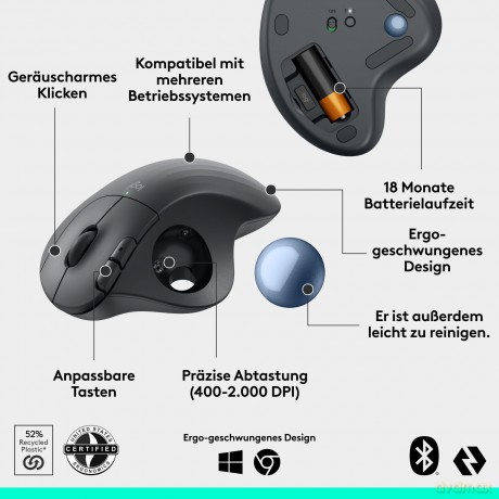 Logitech - ERGO M575S Wireless Trackball