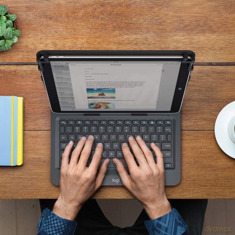 Logitech - Universal Folio w/Keyboard, 10 - Black (Nordic)