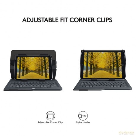 Logitech - Universal Folio w/Keyboard, 10 - Black (Nordic)