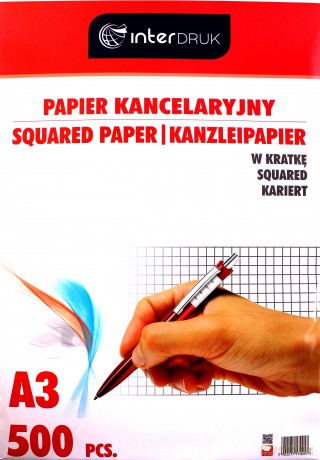 Papier Kancelaryjny W Kratkę A3/500 Arkuszy [SZKOŁA]