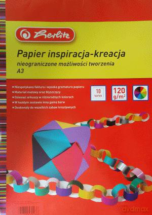 Papier Kolorowy A3/10 Arkuszy Inspiracja - Kreacja [SZKOŁA]