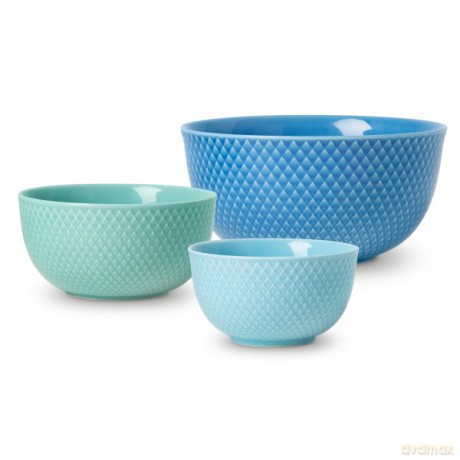 Lyngby Porcelan - Rhombe Color Bowl Blue - Set of 3