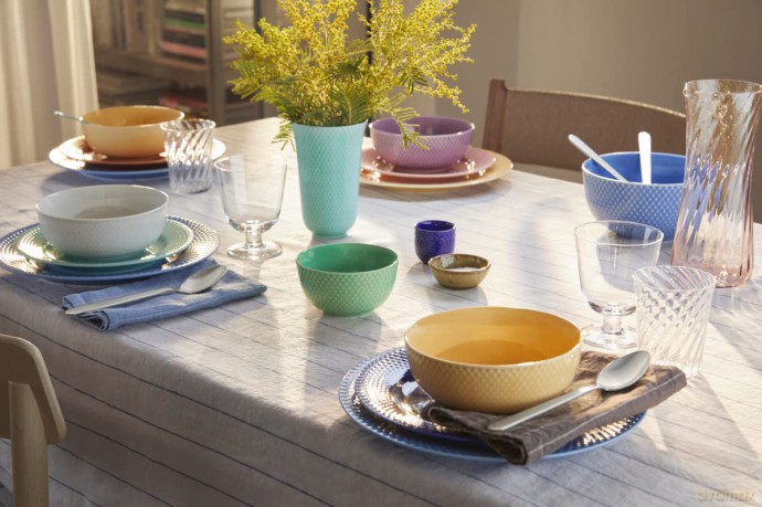Lyngby Porcelan - Rhombe Color Dinner Plate 27 cm - Blue