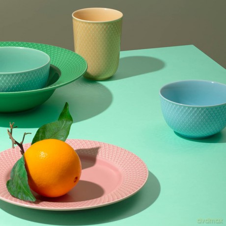 Lyngby Porcelan - Rhombe Color Lunch Plate 21 cm - Rosa