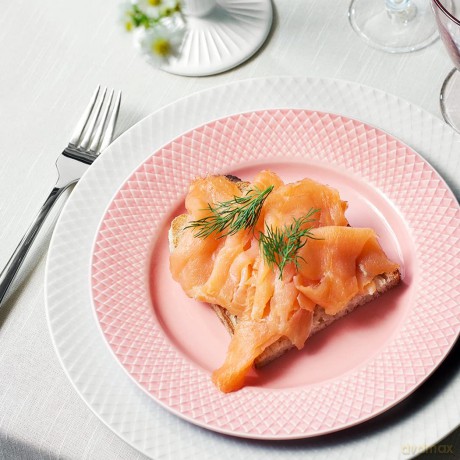 Lyngby Porcelan - Rhombe Color Lunch Plate 21 cm - Rosa