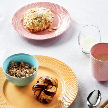 Lyngby Porcelan - Rhombe Color Lunch Plate 21 cm - Rosa