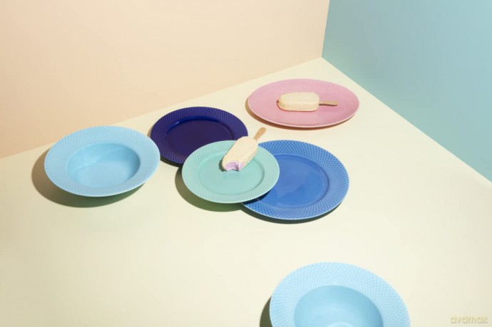 Lyngby Porcelan - Rhombe Color Lunch Plate 23 cm - Dark Blue